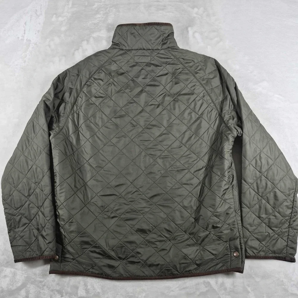 Vintage Polo Ralph Lauren Quilted Jacket Men's XL Olive Green Fleece Full Zip‎